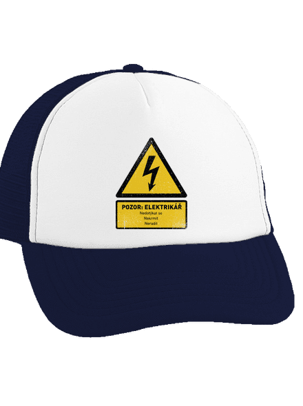 Pozor elektrikář kšiltovka truckerka French Navy cap