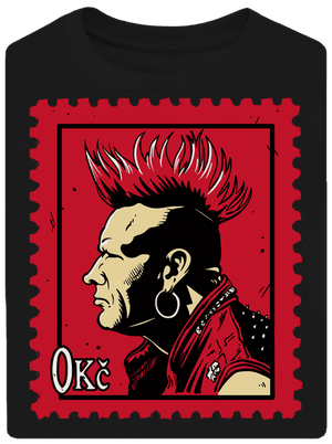 Známka punku unisex tričko oversized Black