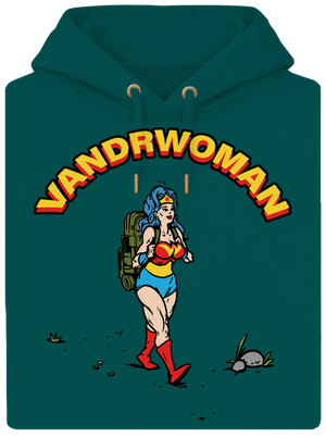 Vandrwoman unisex mikina premium Emerald Green