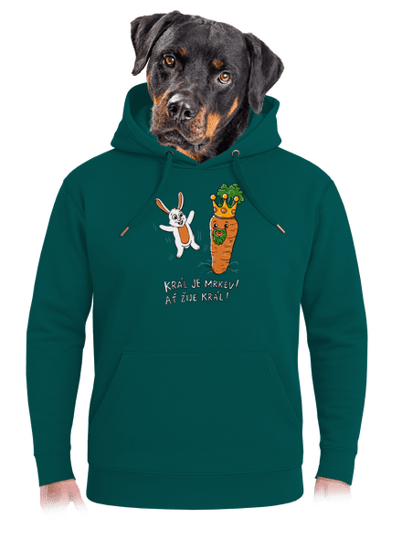 Král je mrkev, ať žije král unisex mikina premium Emerald Green