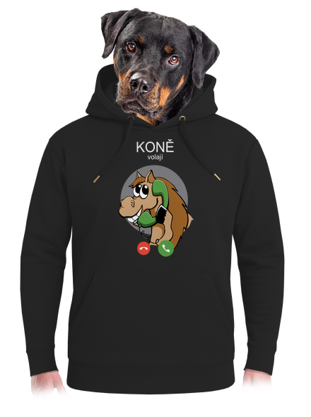 Koně volají unisex mikina premium Dark Black