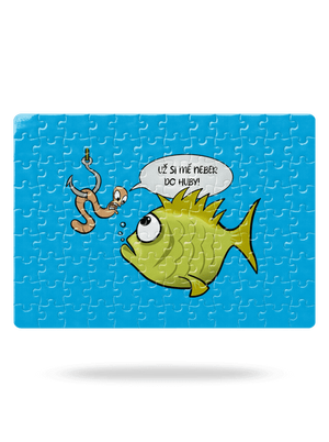 Ryba a žížala puzzle White