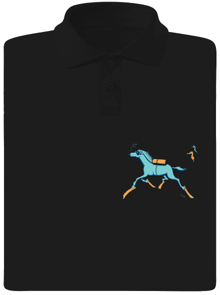 Mořský koník pánská polokošile Black