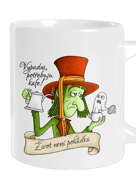 Potřebuju kafe! – Život není pohádka velký hrnek White