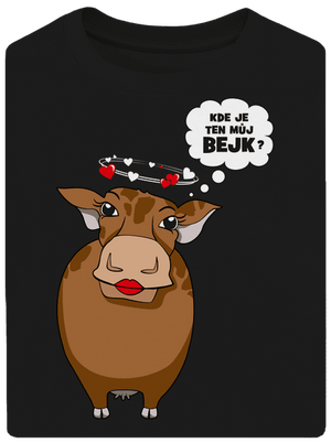 Kráva a bejk unisex tričko oversized Black