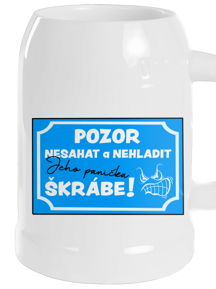 Pozor, nesahat půllitr White
