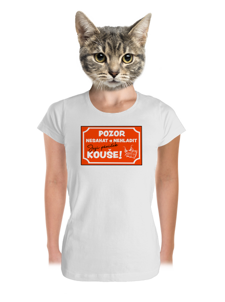 Pozor, nesahat dámské tričko premium White