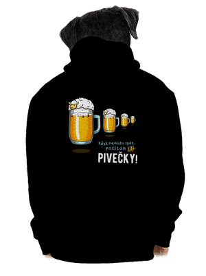 Pivečka pánská mikina na zip Black