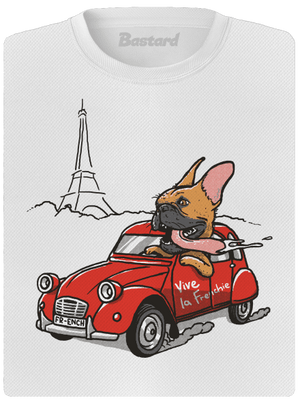 Francouzský buldoček dámské sportovní tričko White