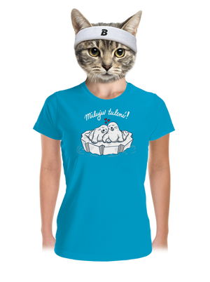 Miluju tulení dámské sportovní tričko Blue Atol