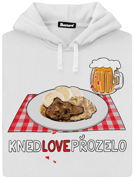 Knedlo vepřo zelo dámská mikina klokanka White