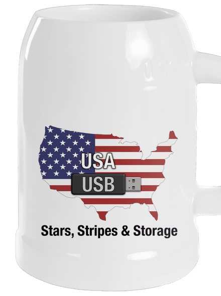 USA a USB půllitr White