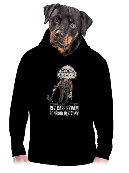 Neklidný bez kafe pánská mikina klokanka Black
