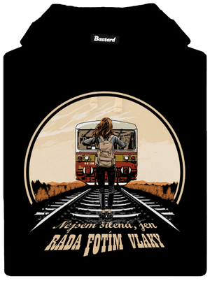 Fotím vlaky dámská mikina klokanka Black