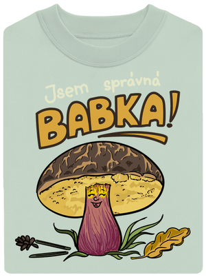 Babka a hříbeček unisex mikina bez kapuce Blush Mint
