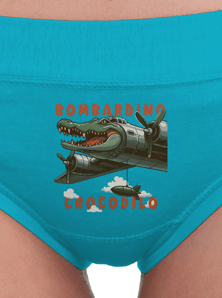 Bombardino Crocodilo – Italian Brainrot dámské kalhotky Turquoise