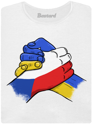 Ukrajina - Podpora dámské tričko s lemem White