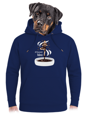 Káva provází unisex mikina premium Navy