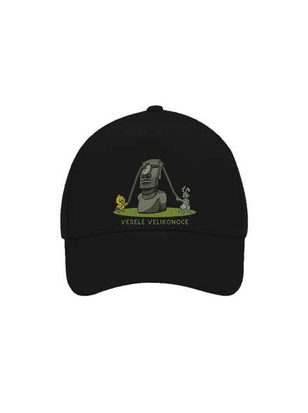 Velikonoční Moai kšiltovka baseballka Black