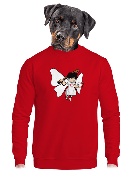 Zoubková víla unisex mikina bez kapuce Red