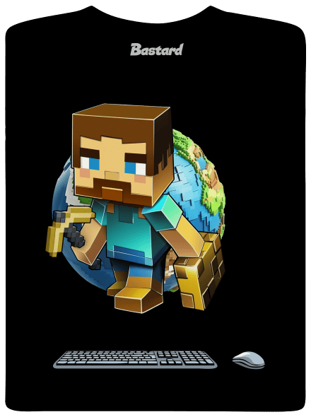 B17: Minecraft pánské dlouhý rukáv Black