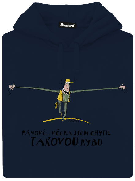 Takovou rybu jsem chytil pánská mikina klokanka Navy