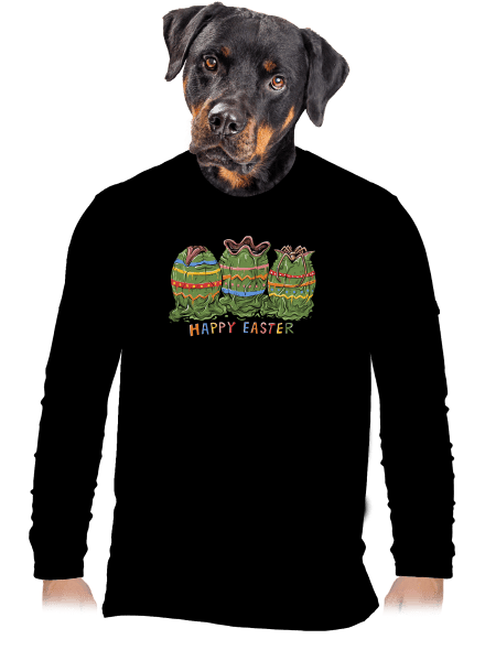 Happy Easter pánské dlouhý rukáv Black