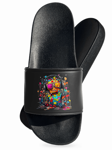 Workaholic robot pantofle Black