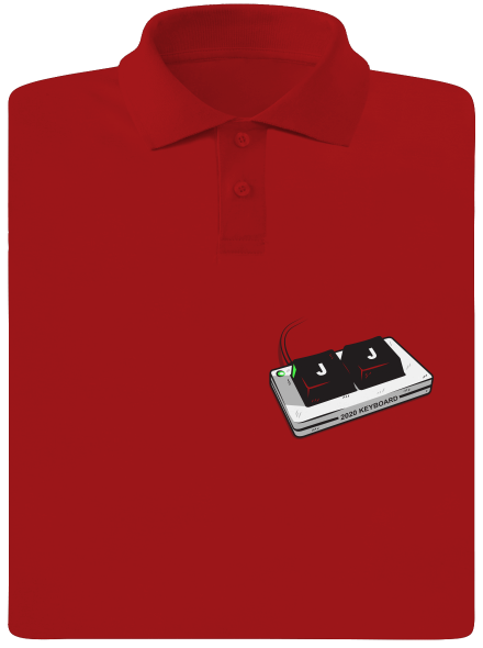 Klávesnice 2020 pánská polokošile Red Mal