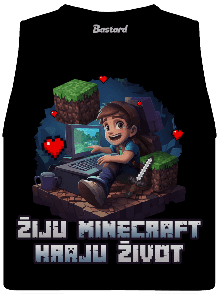 Žiju Minecraft dámské tílko volné Black