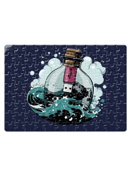 USB vzkaz v láhvi puzzle White