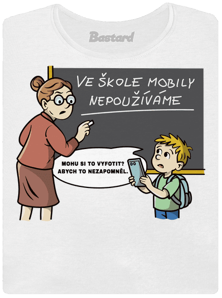 Mobily ve škole dámské tričko White