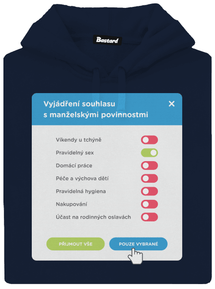 Manželské povinnosti pánská mikina klokanka Navy