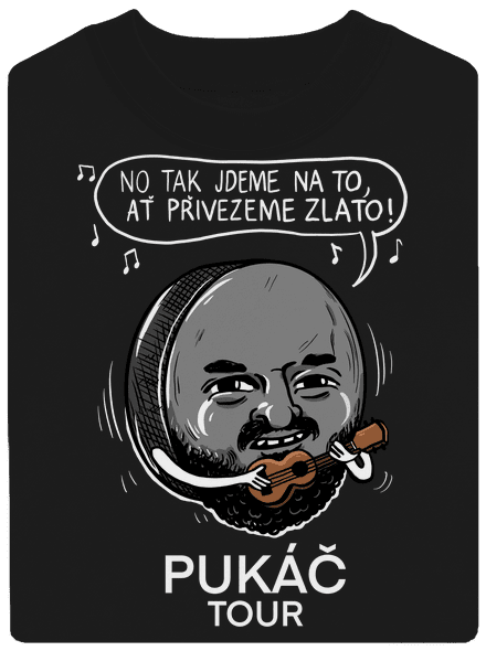 Pukáč tour unisex mikina bez kapuce Black