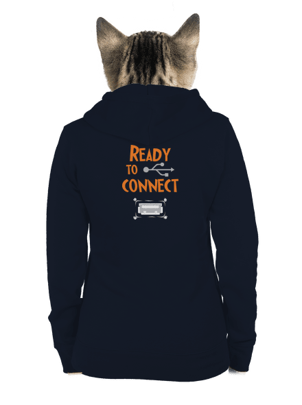 USB připojení dámská mikina na zip Navy Mal