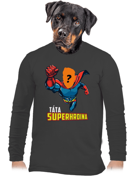 Táta superhrdina pánské dlouhý rukáv Dark Grey