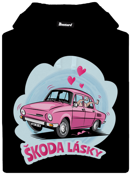 Škoda lásky pánská mikina klokanka Black