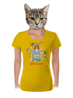 Sestra v akci dámské tričko Yellow