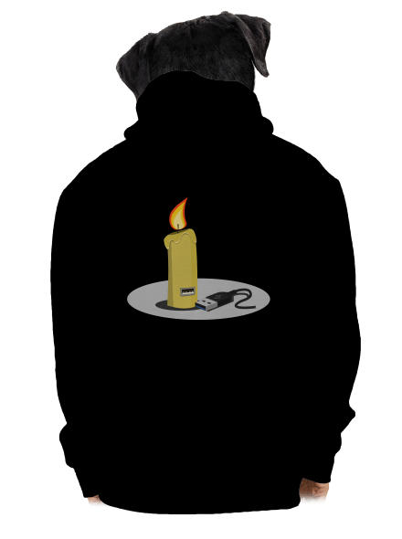 USB svíčka pánská mikina na zip Black