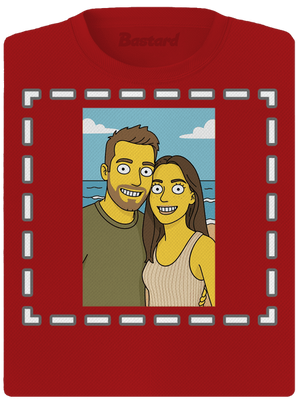 Simpsonovi z vlastní fotky dámské sportovní tričko Red Mal