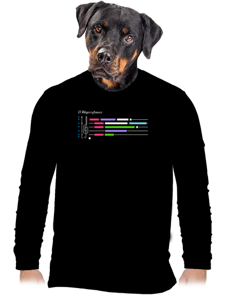 Algorytmus pánské dlouhý rukáv Black