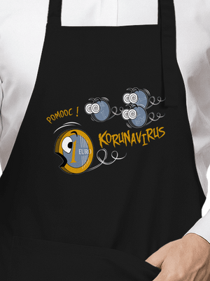 Korunavirus na útěku zástěra Black