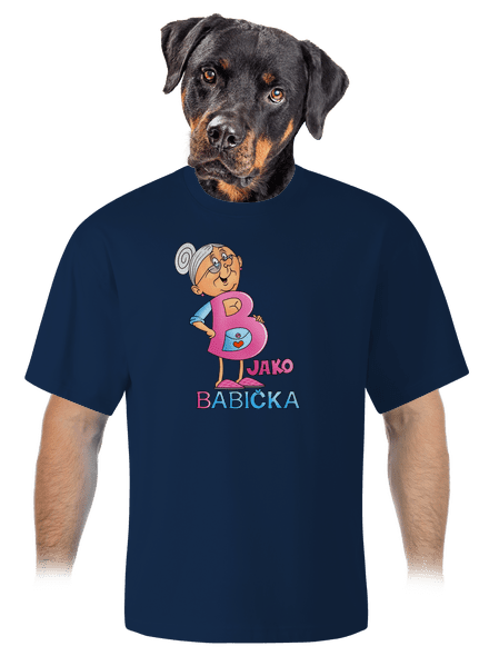 B jako babička unisex tričko oversized Midnight Blue