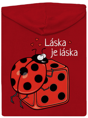 Láska je láska pánská mikina na zip Red