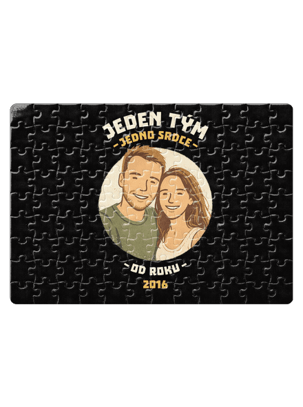 Jeden tým z vlastní fotky puzzle White