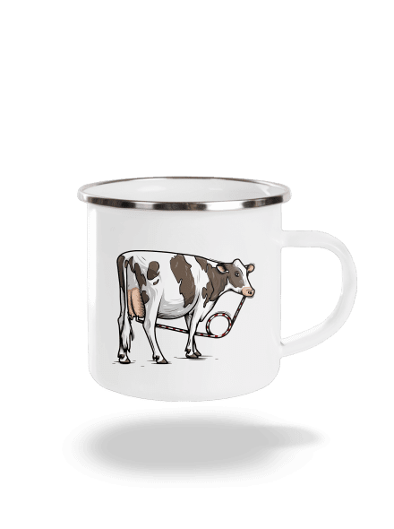 Cow drink plecháček White