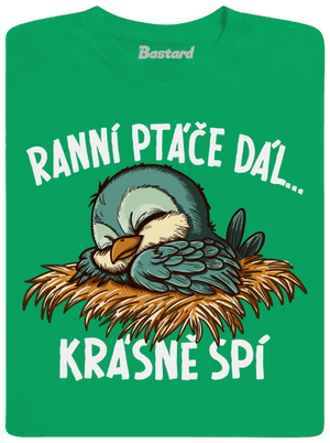 Ranní ptáče spí dětské tričko Kelly Green
