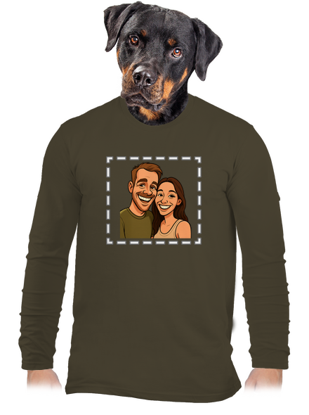 Karikatura z vlastní fotky pánské dlouhý rukáv Urban Khaki