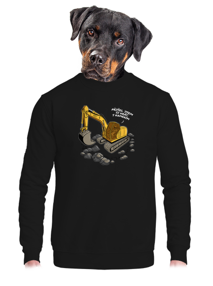 Hrát s kamením unisex mikina bez kapuce Black