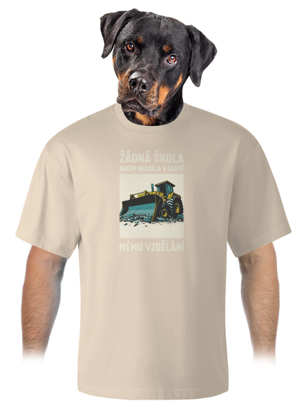 Žádná škola unisex tričko oversized Almond